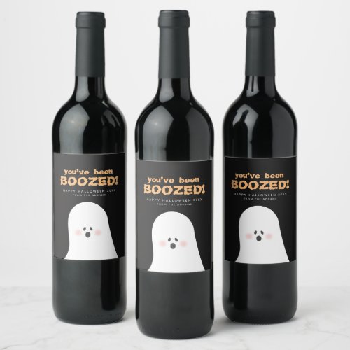 Youâve Been Boozed Halloween Ghost Wine Label
