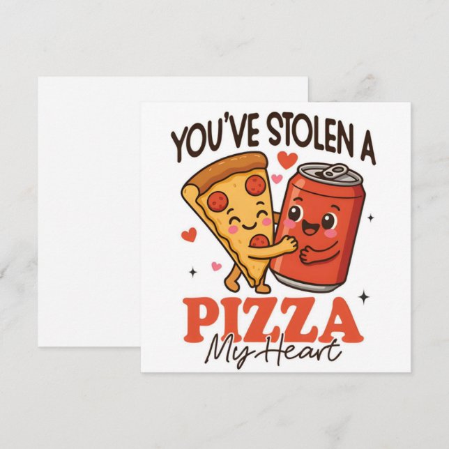 You’ve Stolen a Pizza My Heart Flat Holiday Card  (Front/Back)