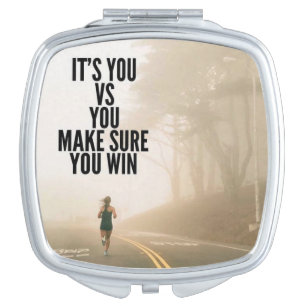 YOU vs YOU - Women's Workout Motivational Compact Mirror