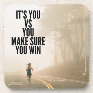 YOU vs YOU - Women's Workout Motivational Drink Coaster