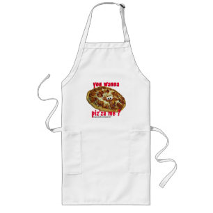 'you wanna piz'za me?' humorous parody apron