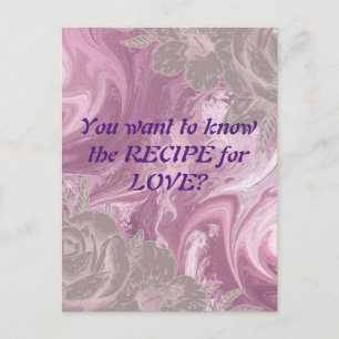 You Want to Know the Recipe  LOVE Marble Postcard