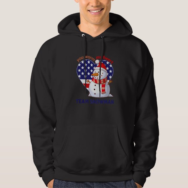 You Warm My Heart Team Snowman Heart Shaped US Fla Hoodie (Front)