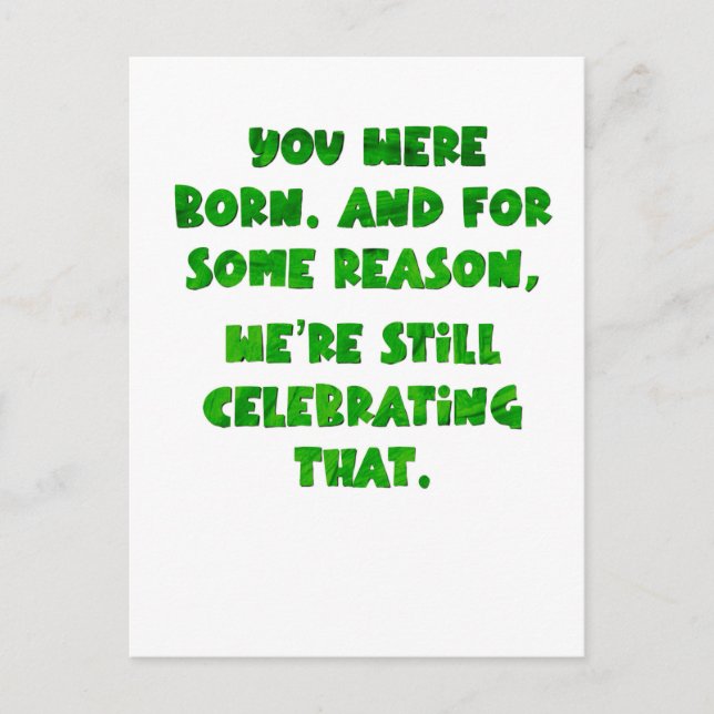 You were born, postcard (Front)