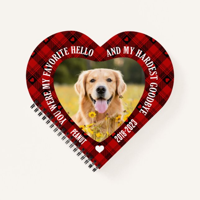 You Were My Favorite Hello Pet Memorial Photo Xmas Notebook (Front)