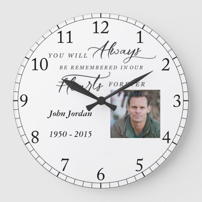 You will Always Be Remembered Photo Clock (Front)