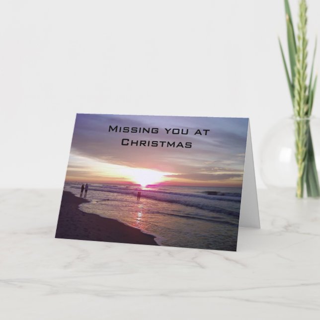 YOU WILL BE MISSED AT CHRISTMAS-SUNRISE BEACH HOLIDAY CARD (Front)