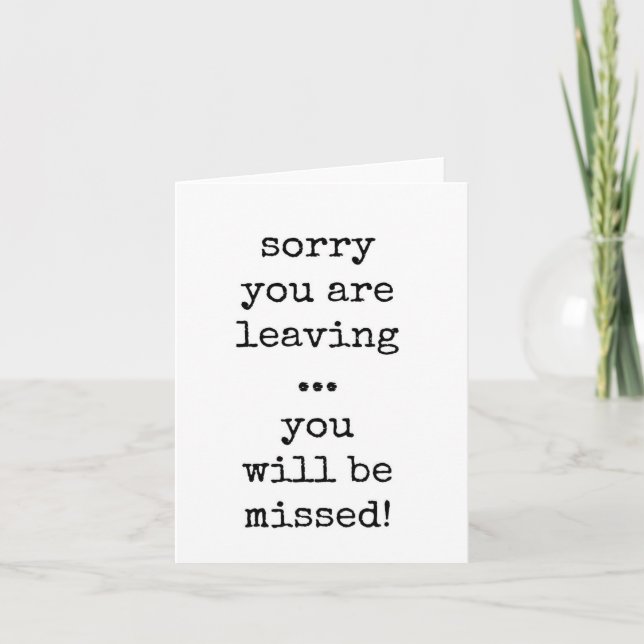 You Will Be Missed, Coworker Leaving, Goodbye Card (Front)