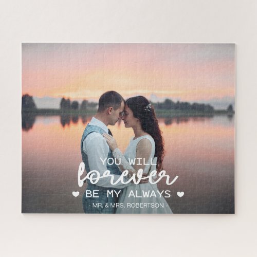 You will forever be my always couple custom photo jigsaw puzzle