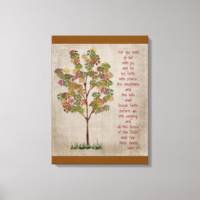 You will go out with Joy  Isaiah 55 verse  Canvas Print (Front)