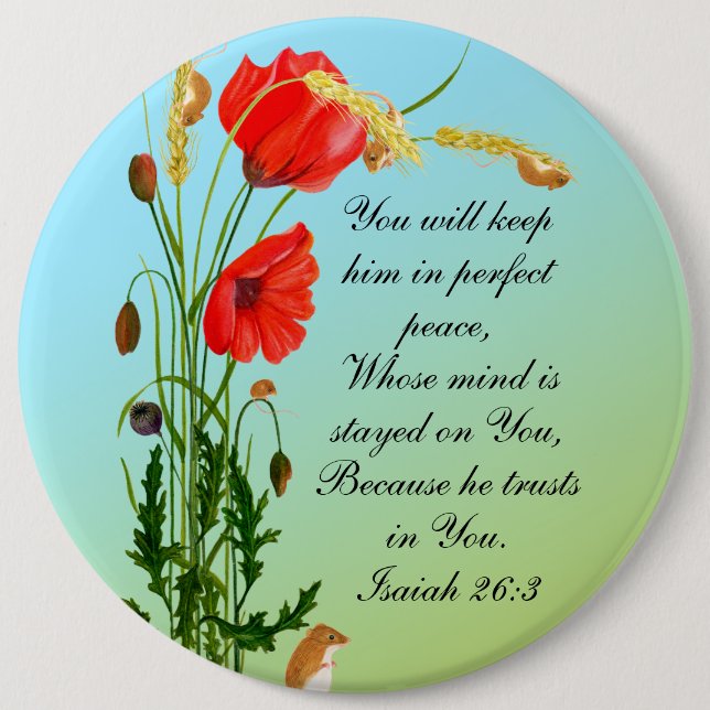 You will keep him in perfect peace Bible Verse Button (Front)
