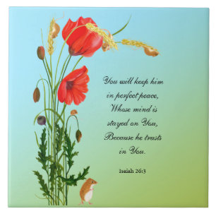You will keep him in perfect peace Bible Verse Ceramic Tile