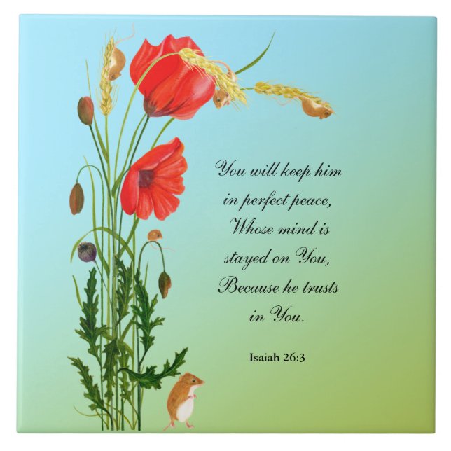 You will keep him in perfect peace Bible Verse Ceramic Tile (Front)
