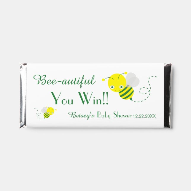 You Win!! Baby Shower Game Prizes Hershey Bar Favors (Front)
