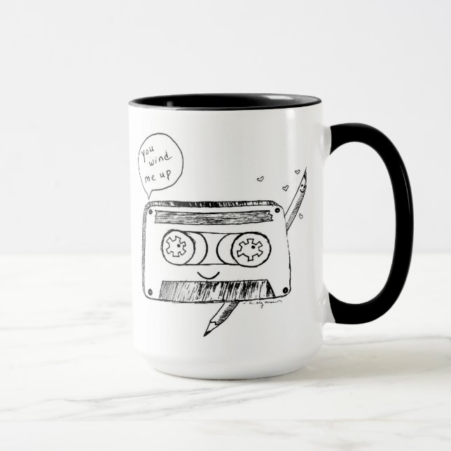 You Wind Me Up Retro Humor Cassette Tape Mug (Right)