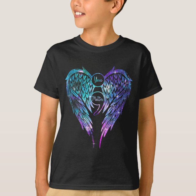 You Wings Suicide Prevention Awareness (on Back)  T-Shirt (Front)