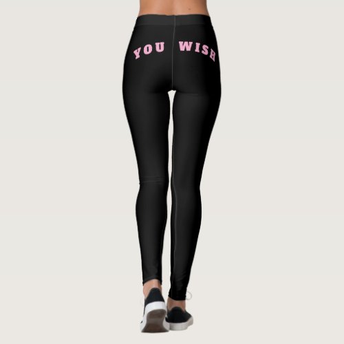 You Wish Womens Casual High Waist Letter Print  Leggings