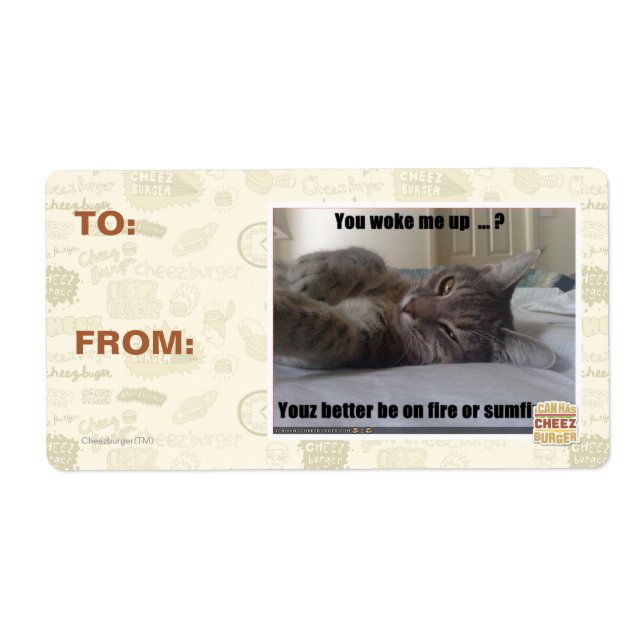 You woke me up label (Front)