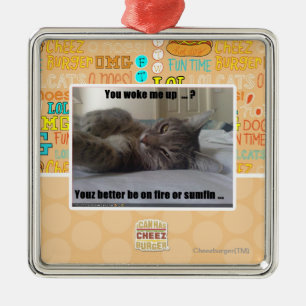 You woke me up metal ornament