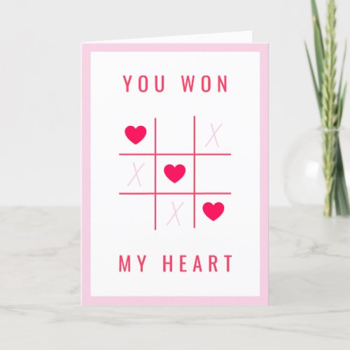 You Won My Heart Cute Valentines Day Card