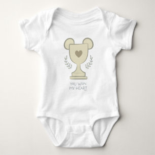 You Won My Heart Mickey Mouse Trophy Graphic Baby Bodysuit