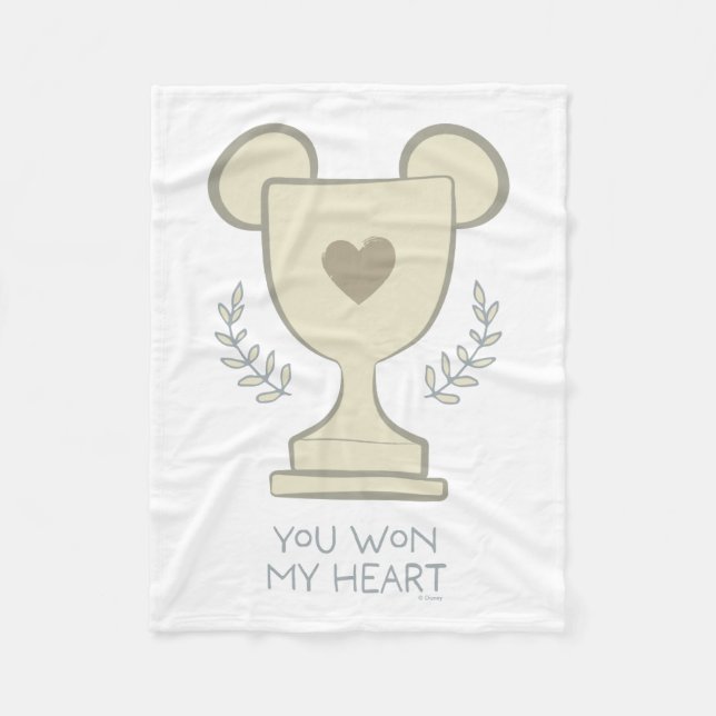 You Won My Heart Mickey Mouse Trophy Graphic Fleece Blanket (Front)