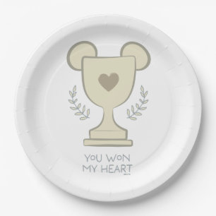 You Won My Heart Mickey Mouse Trophy Graphic Paper Plates