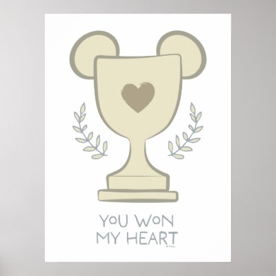 You Won My Heart Mickey Mouse Trophy Graphic Poster