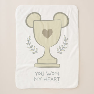 You Won My Heart Mickey Mouse Trophy Graphic Sherpa Blanket