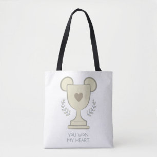 You Won My Heart Mickey Mouse Trophy Graphic Tote Bag