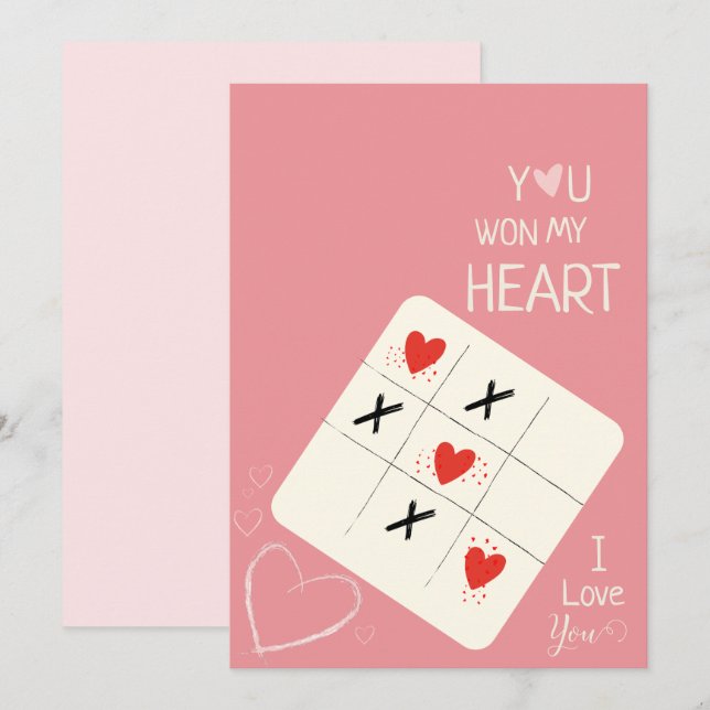 You Won My Heart Valentines Day  Gift Card (Front/Back)