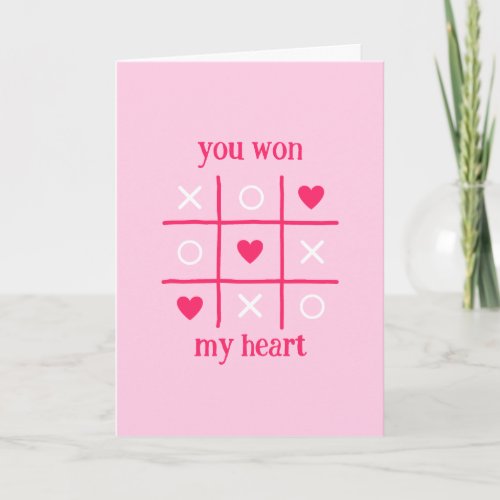 You Won My Heart XOXO Tic Tac Toe Valentines Day Holiday Card