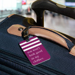 You Won't Look Good in My Clothes Luggage Tag<br><div class="desc">Hands off that bag! Dissuade any potential luggage thieves with this funny tag in a vibrant shade of violet purple that makes your bag easy to spot. "You won't look good in my clothes" appears in white lettering beneath a white striped top border. Personalize with your contact details on the...</div>