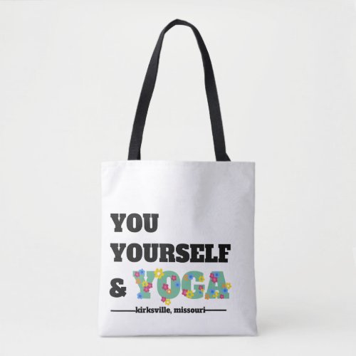 You Yourself and Yoga Floral Tote Bag