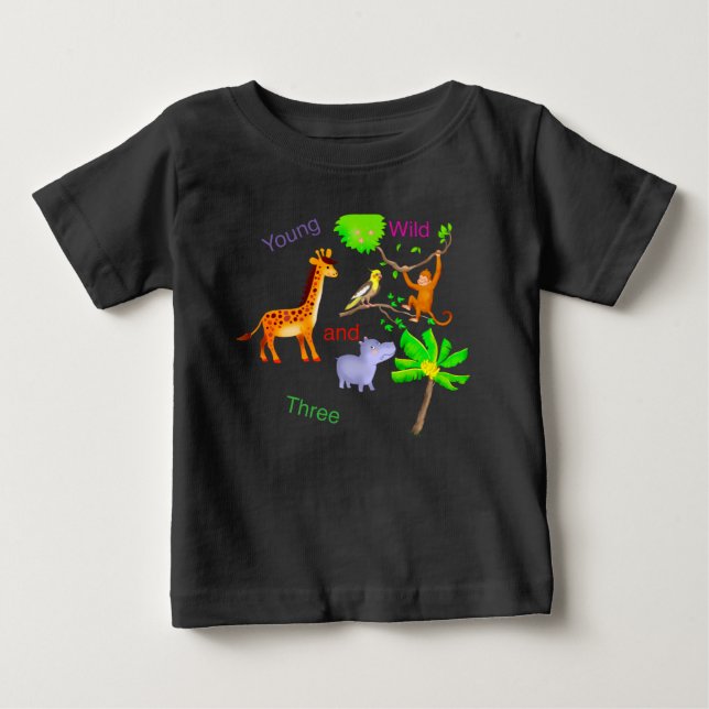 youg wild  and three Animals  Baby T-Shirt (Front)