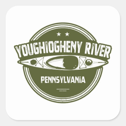 Youghiogheny River Pennsylvania Square Sticker