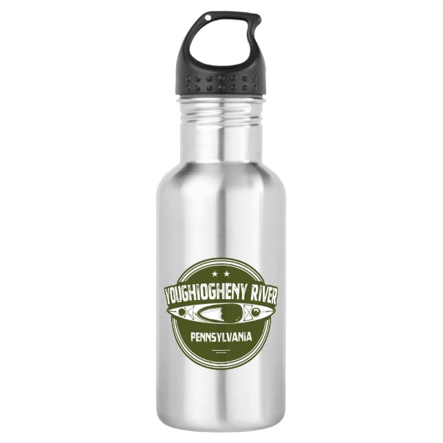 Youghiogheny River, Pennsylvania Stainless Steel Water Bottle (Front)