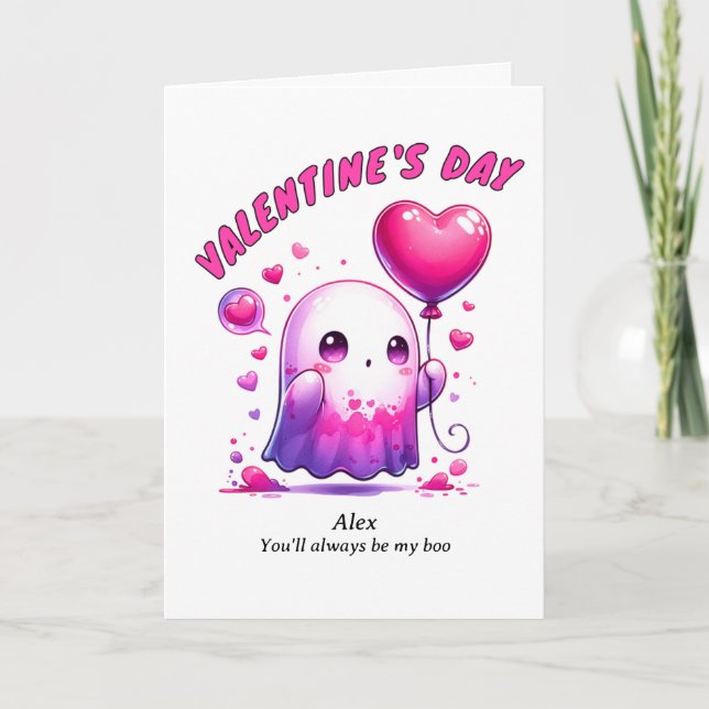 You'll Always Be My Boo Valentine Personalize Card (Front)
