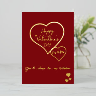 You'll Always Be My Valentine Double Hearts Foil Holiday Card
