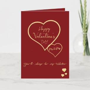 You'll Always Be My Valentine Double Hearts Folded Holiday Card