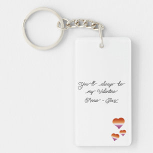 You'll Always Be My Valentine Lesbian Hearts Flag Keychain