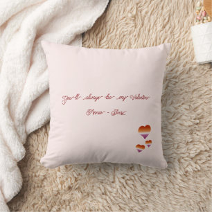 You'll Always Be My Valentine Lesbian Hearts Flag Throw Pillow