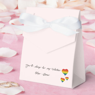 You'll Always Be My Valentine LGBT Hearts Flag Favor Boxes