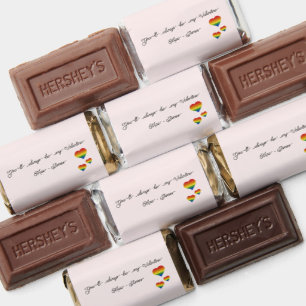 You'll Always Be My Valentine LGBT Hearts Flag Hershey's Miniatures