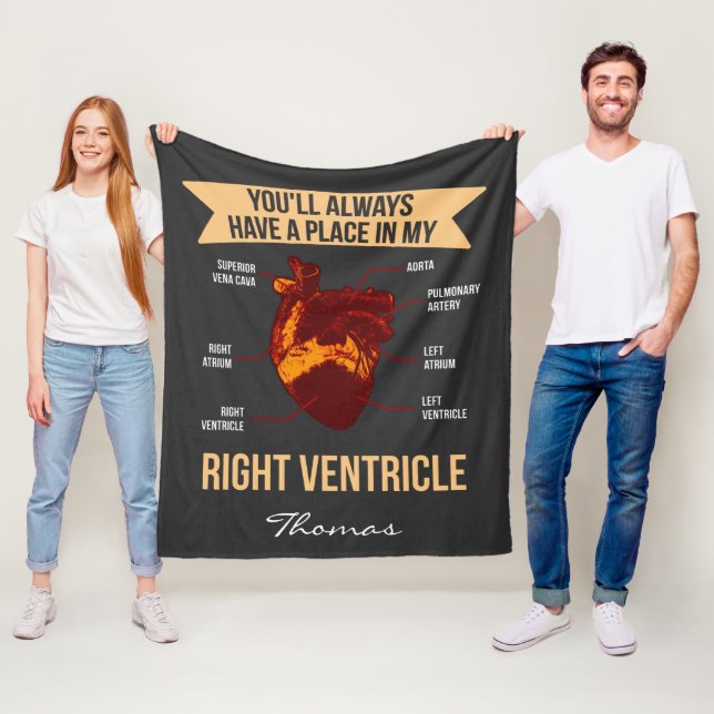 You'll Always Have A Place In My Heart Personalize Fleece Blanket (In Situ)