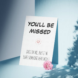 You'll Be Missed: Personalized Coworker Leaving  Thank You Card