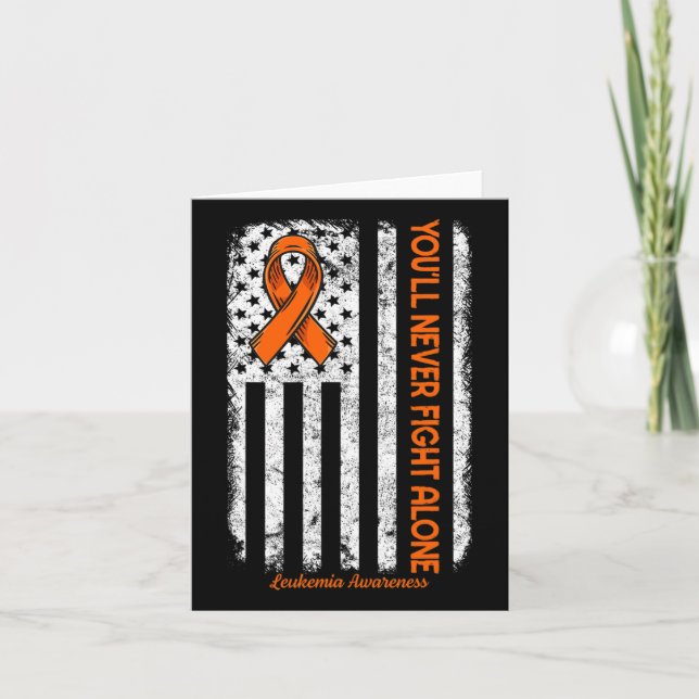 You'll Never Fight Alone Blood Cancer Leukemia Awa Card (Front)