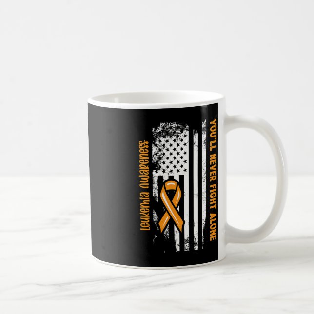 You'll Never Fight Alone Blood Cancer Leukemia Awa Coffee Mug (Right)