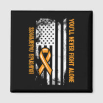 You'll Never Fight Alone Blood Cancer Leukemia Awa Magnet