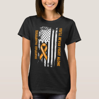 You'll Never Fight Alone Blood Cancer Leukemia Awa T-Shirt